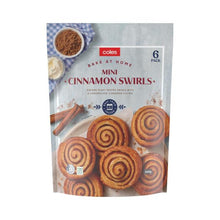 COLES FROZEN BAKE AT HOME MINI CINNAMON SWIRLS 6 PACK 240G