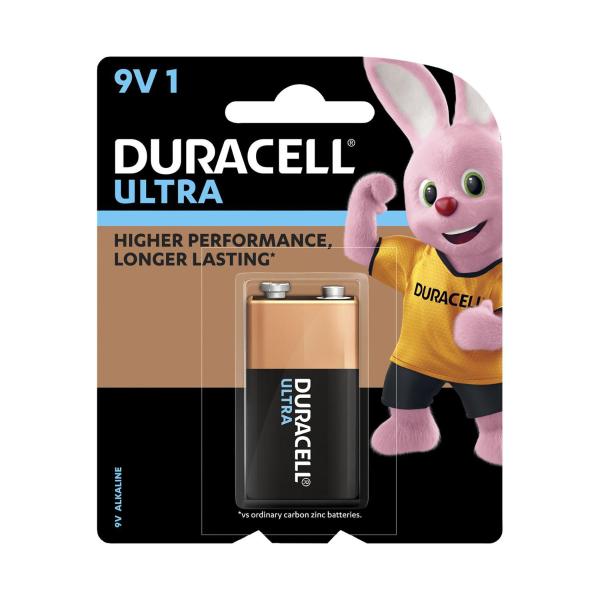 DURACELL ULTRA 9V ALKALINE BATTERIES 1 PACK