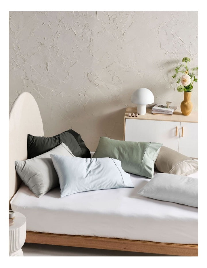 Augusta 500TC Cotton Sateen King Pillowcase In Green Gum