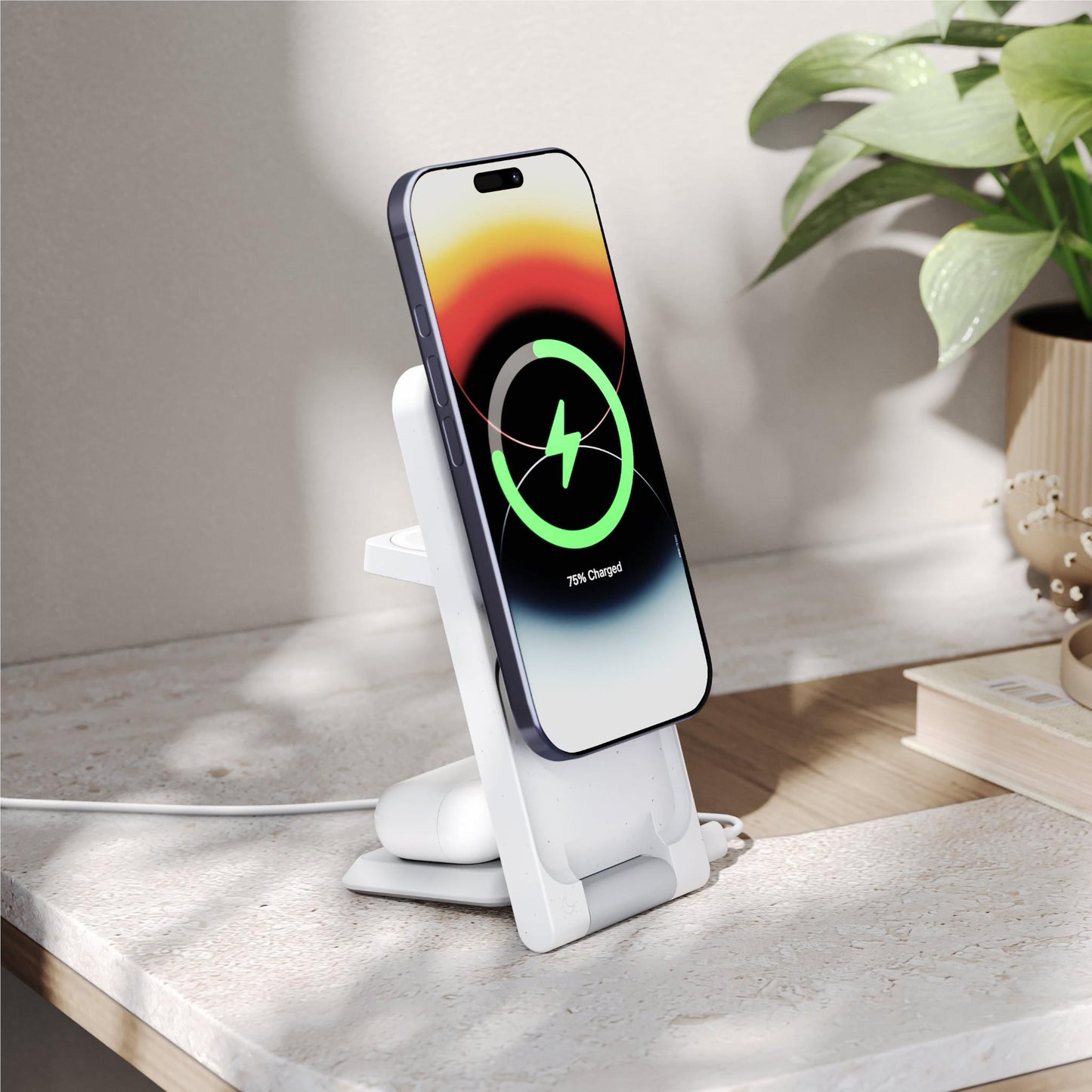 Journey Aria 3-in-1 Wireless Qi2 Charging Station (White)