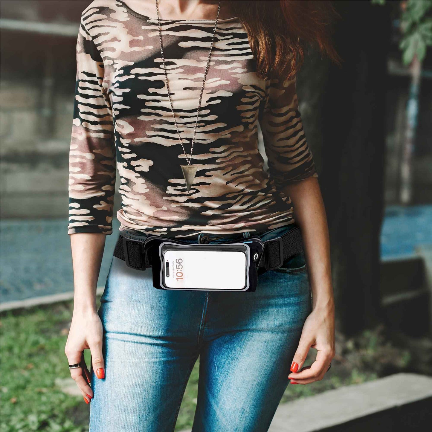 Terminal 2 Waist Bag Black with Clear Pocket (Black)