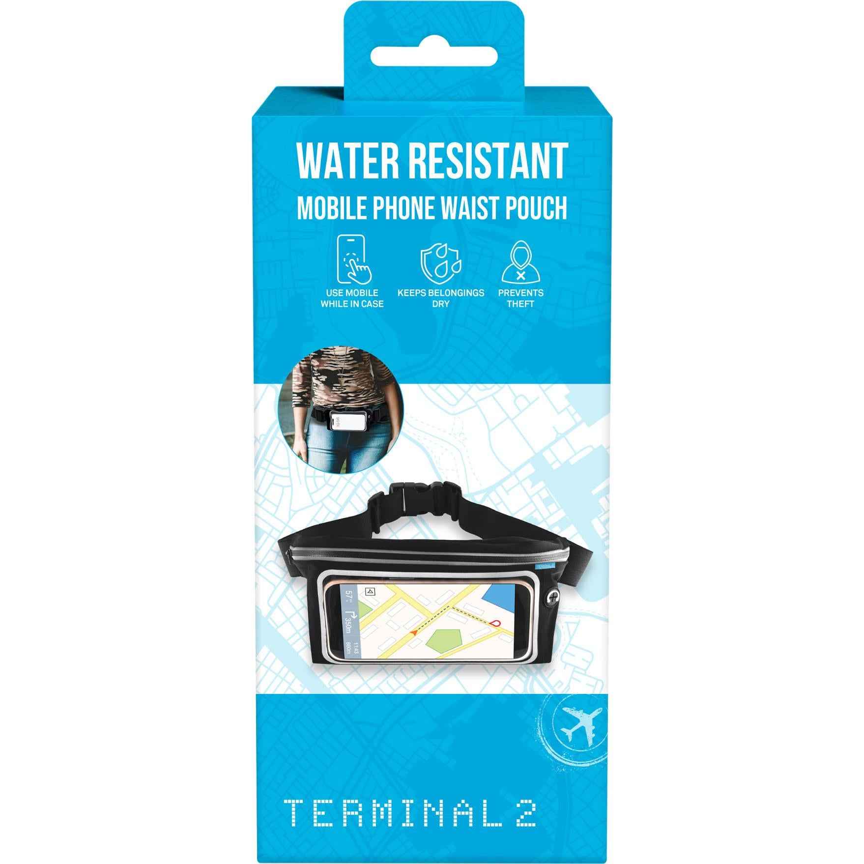 Terminal 2 Waist Bag Black with Clear Pocket (Black)
