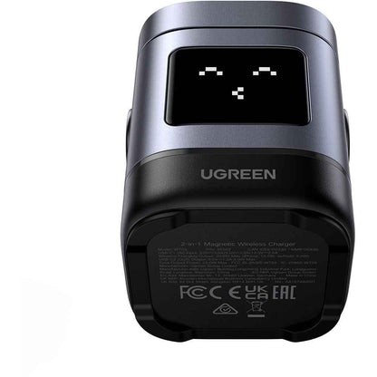 UGREEN UNO 2-in-1 Qi2 15W Wireless Charger (Grey)