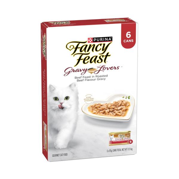 FANCY FEAST GRAVY LOVERS ROAST BEEF IN GRAVY CAT FOOD 6X85GRAM