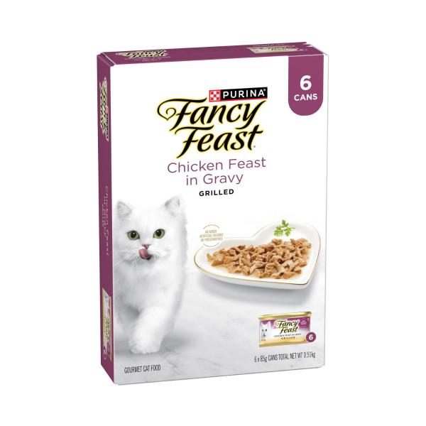 FANCY FEAST GRILLED CHICKEN FEAST IN GRAVY CAT FOOD 6X85GRAM