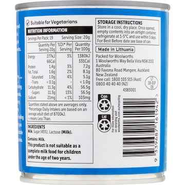 Woolworths Sweetened Condensed Milk 397g