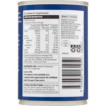 Woolworths Evaporated Milk 385mL