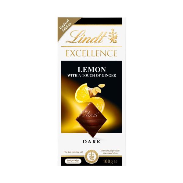 Excellence Lemon & Ginger Dark Chocolate Block
