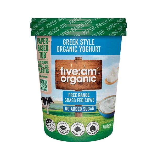 FIVEAM NO ADDED SUGAR ORGANIC YOGHURT GREEK STYLE 700G