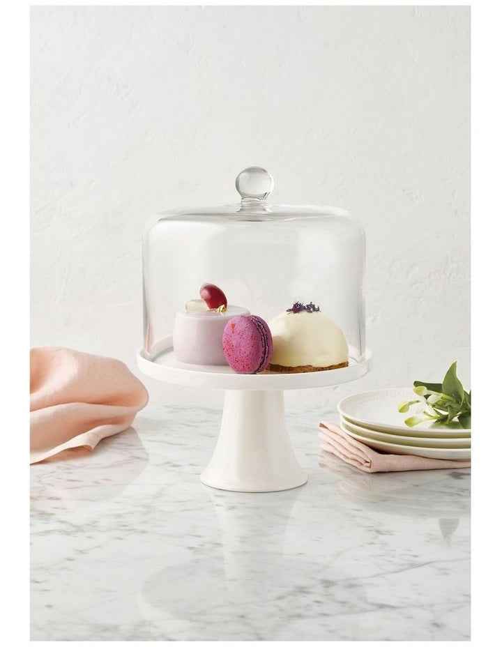 Diamante Straight Sided Cake Dome 19x15cm Gift Boxed in Clear