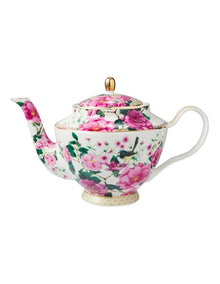 Teas and C's Silk Road Teapot With Infuser 1L Gift Boxed in White