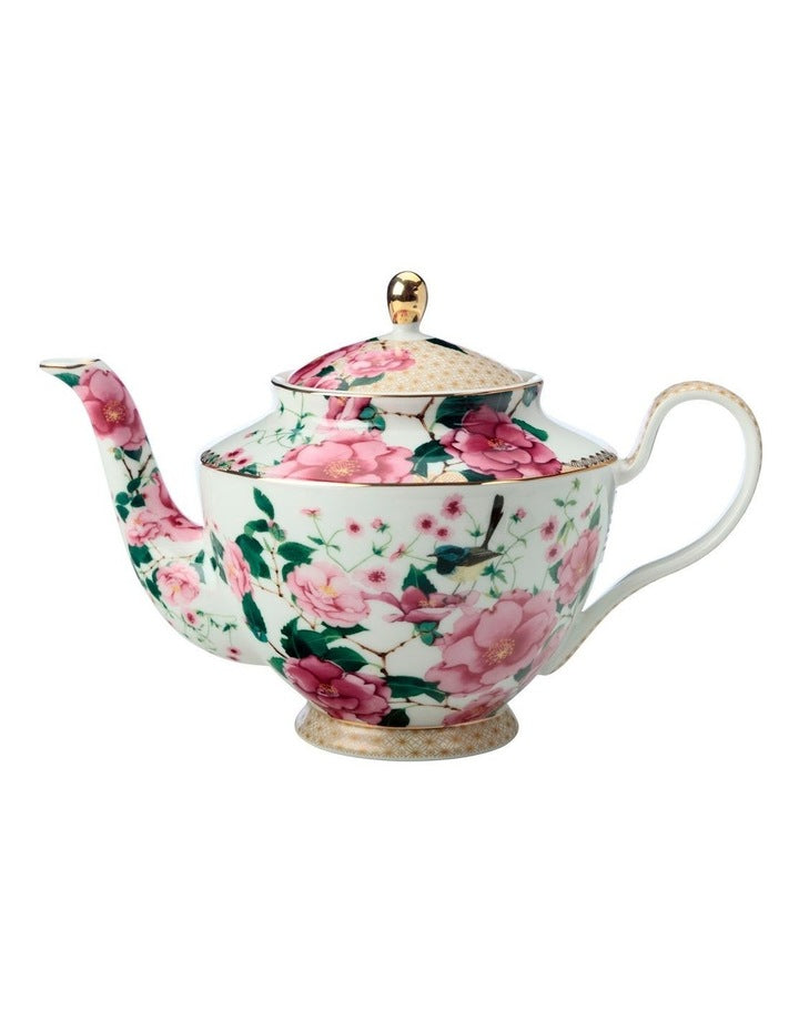 Teas and C's Silk Road Teapot With Infuser 1L Gift Boxed in White