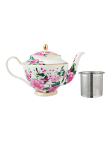 Teas and C's Silk Road Teapot With Infuser 1L Gift Boxed in White