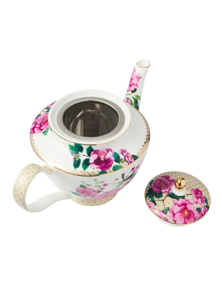 Teas and C's Silk Road Teapot With Infuser 1L Gift Boxed in White