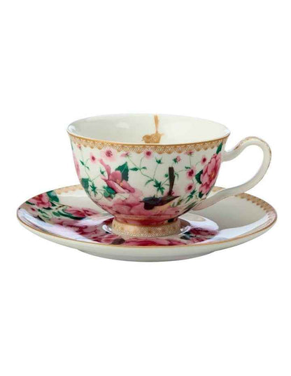 Teas & C's Silk Road Footed Cup & Saucer 200ml Gift Boxed in White