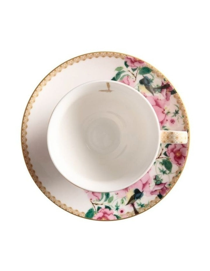 Teas & C's Silk Road Footed Cup & Saucer 200ml Gift Boxed in White