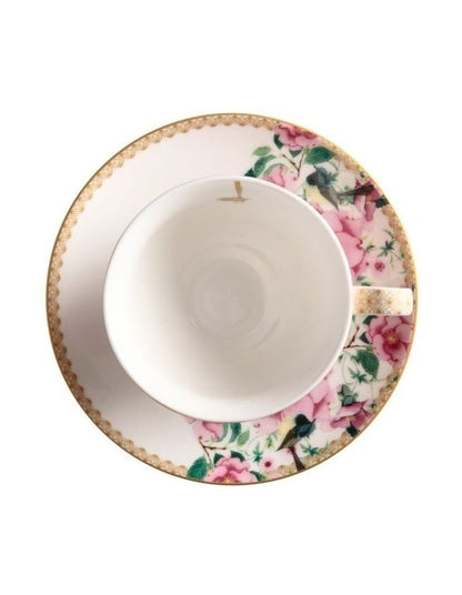 Teas & C's Silk Road Footed Cup & Saucer 200ml Gift Boxed in White