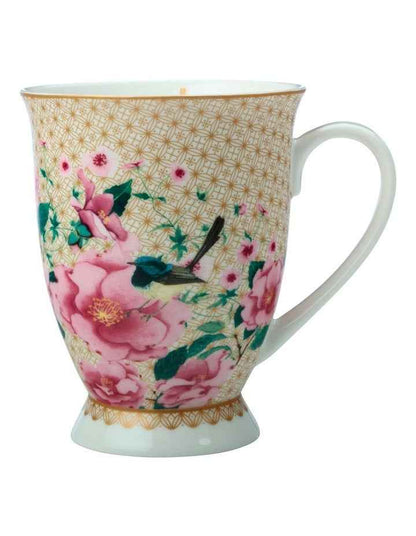 Teas and C's Silk Road Footed Mug 300ml Gift Boxed in White