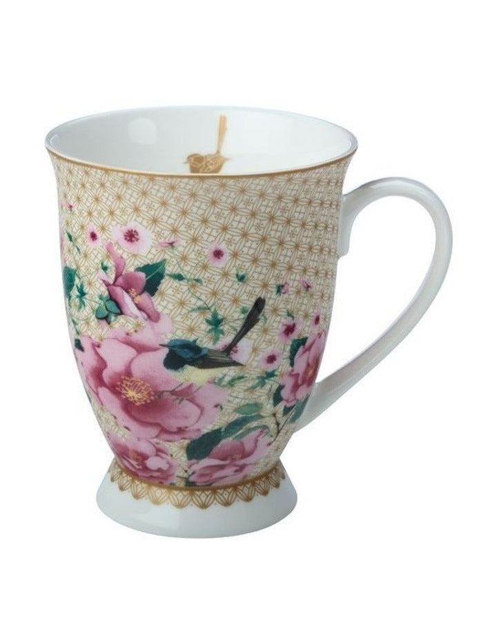 Teas and C's Silk Road Footed Mug 300ml Gift Boxed in White