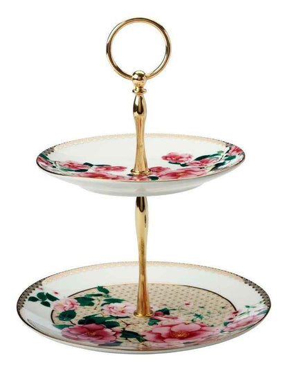 Teas & C's Silk Road 2 Tiered Gift Boxed Cake Stand in White