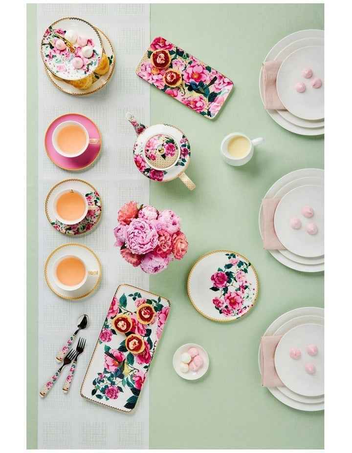 Teas & C's Silk Road Rectangle Platter 33x15.5cm Gift Boxed in White