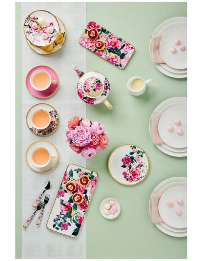 Teas & C's Silk Road Rectangle Platter 33x15.5cm Gift Boxed in White