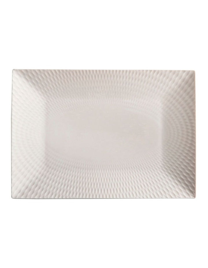 White Basics Diamonds Rectangular Platter 25x18cm in White