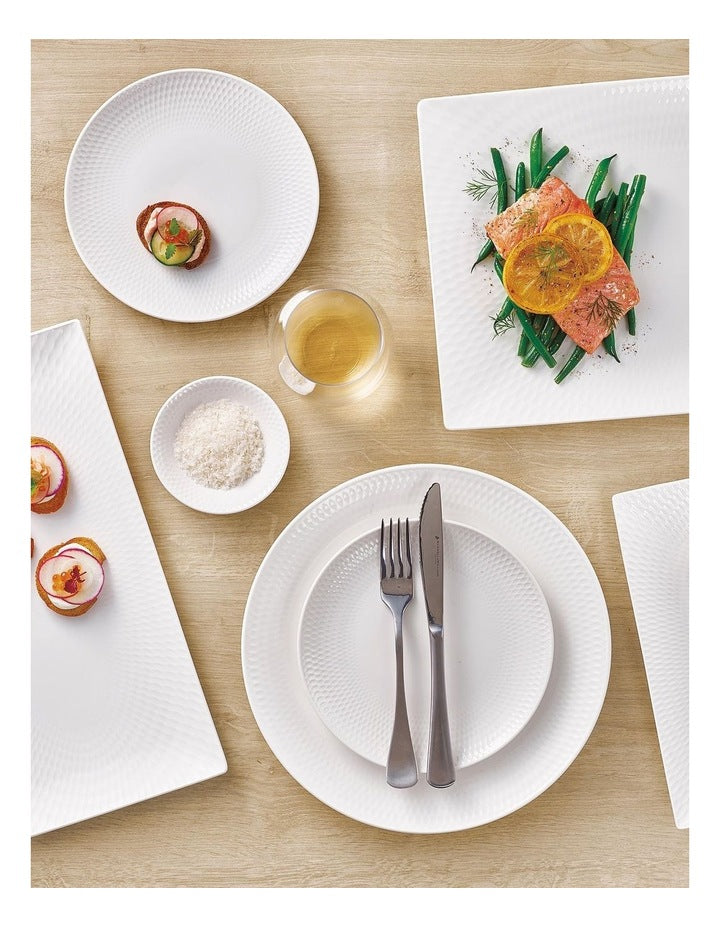 White Basics Diamonds Rectangular Platter 25x18cm in White