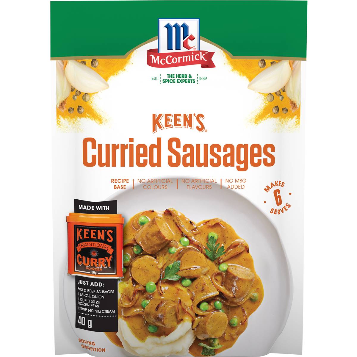 McCormicks Keens Curried Sausages 40g
