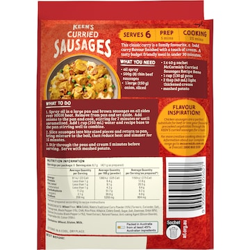 McCormick Keens Curried Sausages 40g