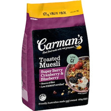 Carman's Muesli Toasted Super Berry Cranberry & Blueberry 875g