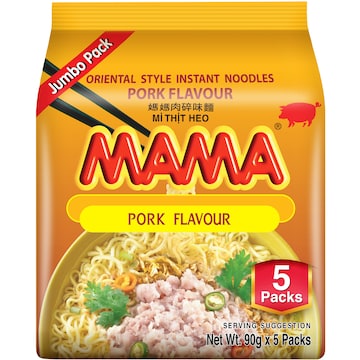 Mama Pork Instant Noodles 90g x 5 pack