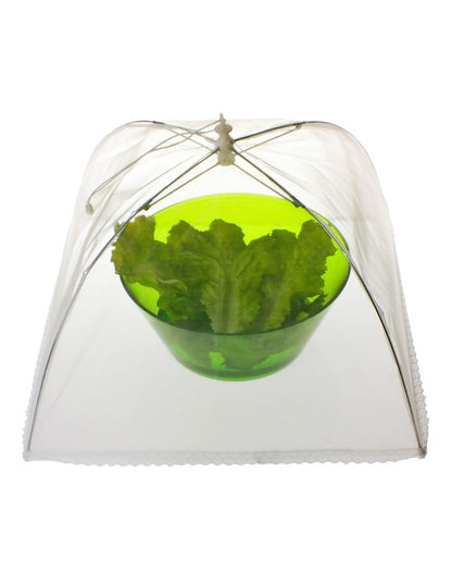 Square Nylon Net Food Cover in White