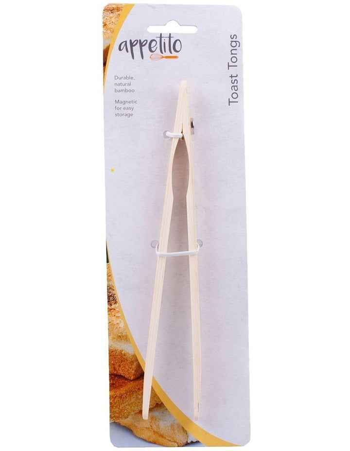 Bamboo Toast Tongs With Magnet 20cm in Timber