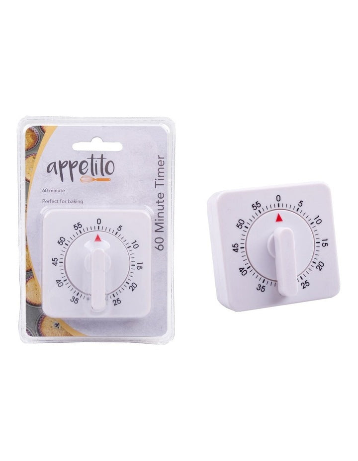 60 Minute Square Timer in White