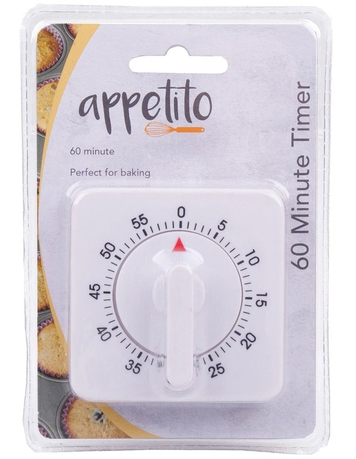 60 Minute Square Timer in White