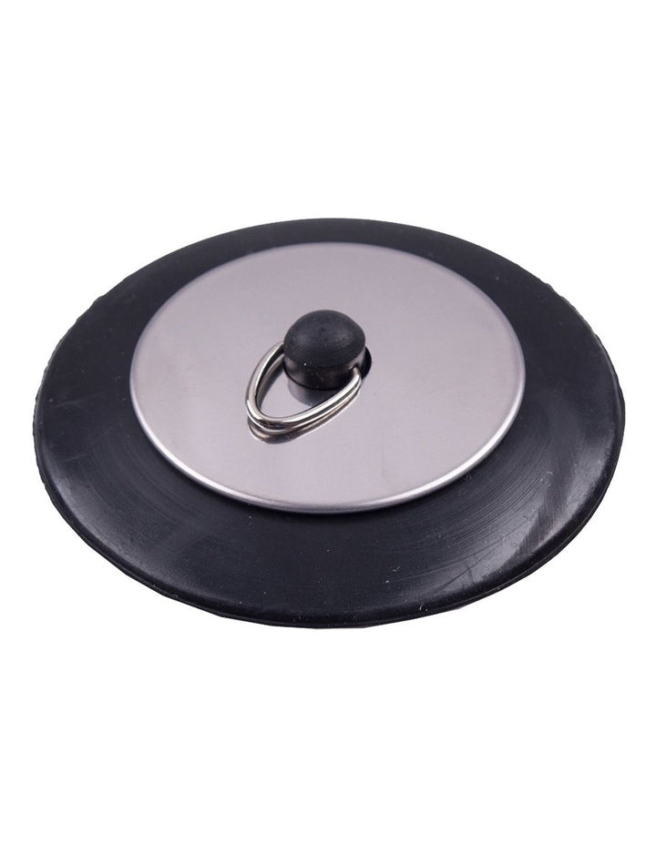 Stainless Steel Deluxe Bath/Sink Plug in Black