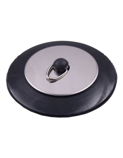 Stainless Steel Deluxe Bath/Sink Plug in Black
