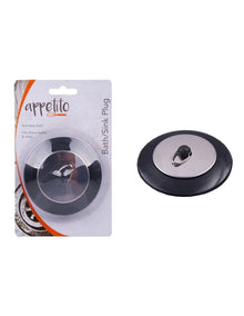 Stainless Steel Deluxe Bath/Sink Plug in Black