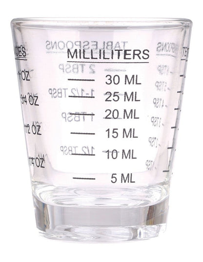 Multipurpose Measure Glass 30ml in Clear