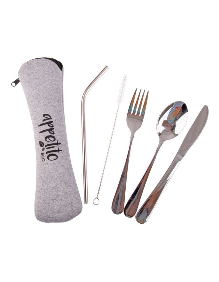 Traveller's Cutlery Set 5 Piece in Stainless Steel