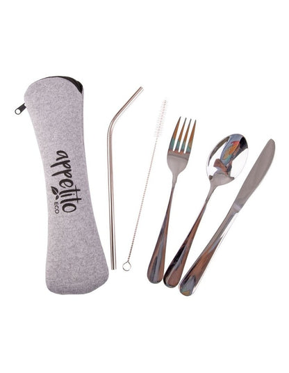 Traveller's Cutlery Set 5 Piece in Stainless Steel