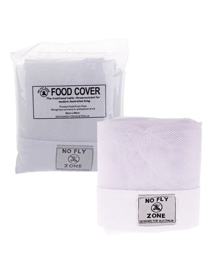 No Fly Zone Table-Throw Food Cover in White