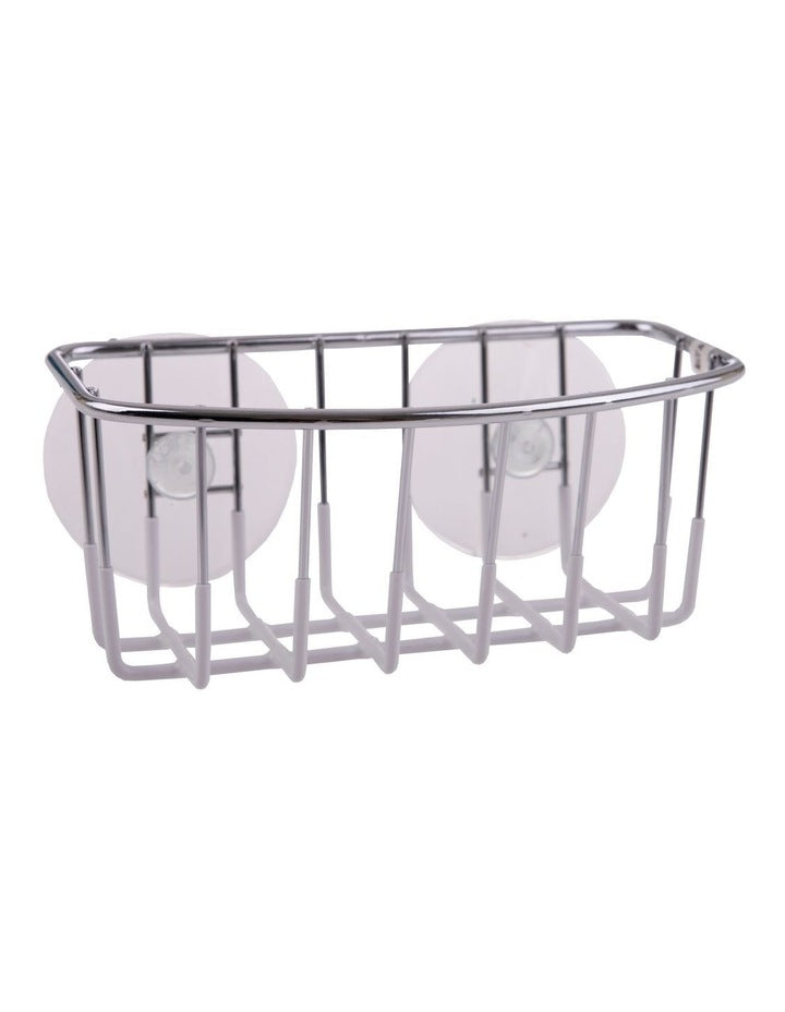 Sponge Caddy with Suction Cups in White