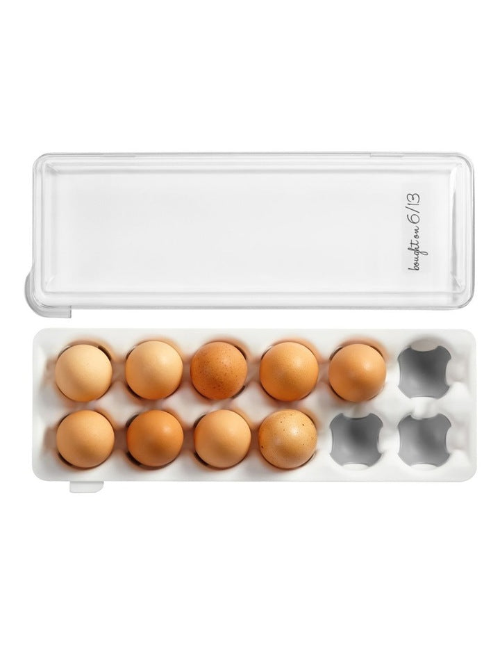 Egg Holder with Snap-On Lid 34.3 X 12.7 X 7.6cm in Clear