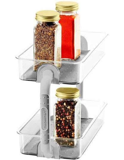 Clear 2-Tier Spice Organiser 26.4 X 12.6 X 18.3cm in Clear