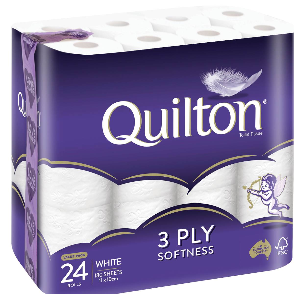 Quilton Toilet Tissue 3 Ply White 180 Sheets 24 Pack