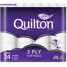 Quilton Toilet Tissue 3 Ply White 180 Sheets 24 Pack