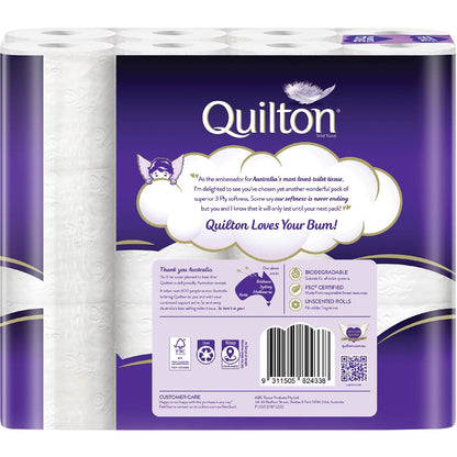 Quilton Toilet Tissue 3 Ply White 180 Sheets 24 Pack