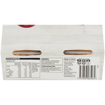 Woolworths Apple Puree 4 pack